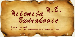 Milenija Budraković vizit kartica